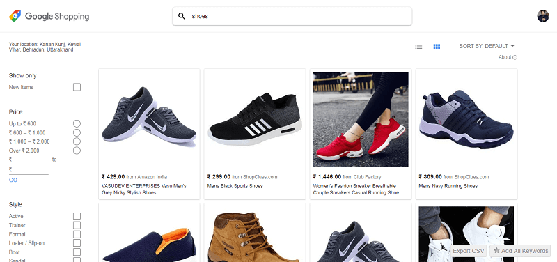 Google shopping - website to compare price online