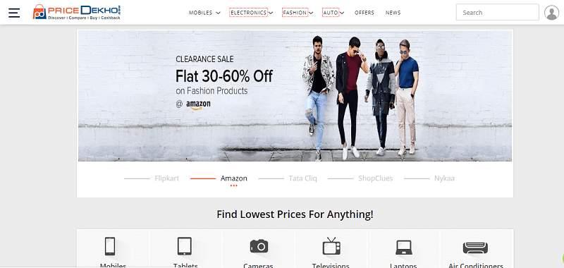 PriceDekho - online shopping price comparison app for India